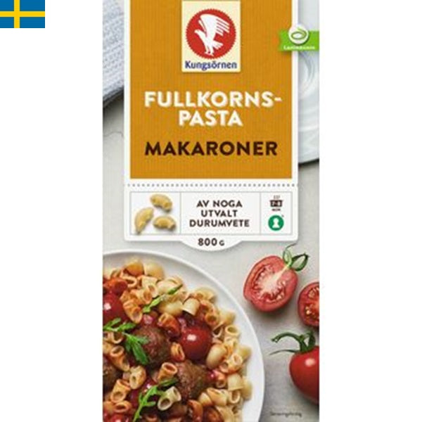 Kungsörnen Makaroner Fullkornspasta, Makaroner med fullkorn i. Snabb leverans till din dörr i hela Spanien och Portugal på 24-72 timmar.