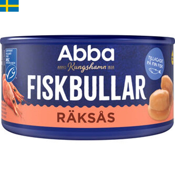 Abba Fiskbullar i Räksås, klassiska fiskbullar av olika sorters fisk i räksås. Snabb leverans till din dörr i hela Spanien och Portugal på 24-72 timmar.