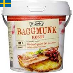 Lindahls Raggmunk Mix går super snabbt att laga. Öppna bara locket, rör om och därefter är mixen redo för att stekas.