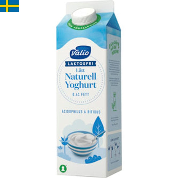 Valio Lätt Naturell Yoghurt Laktosfri 0,4%, Yoghurt utan smak med lägre fett halt. Snabb leverans till din dörr i hela Spanien och Portugal på 24-72 timmar. 