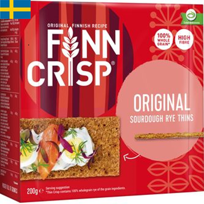 Finn Crisp Original är bakat på surdeg och fullkornsråg. Leverans till din dörr i Spanien och Portugal på 24 till 72 timmar.