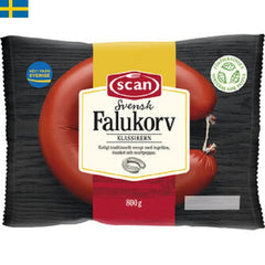 Scan Falukorv 800 g - En klassisk falukorv är en av Sveriges mest köpta korv. Den har en klassisk smak och är från svenska gårdar. Laktosfri och glutenfri.