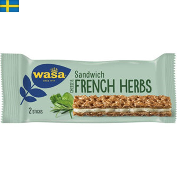 Wasa Sandwich är ett snabbt och enkelt mellanmål, knäcke med cream cheese fyllning. Snabb leverans till din dörr inom Spanien och Portugal.