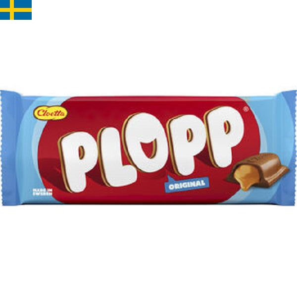 Plopp Original från Cloetta har en söt och ljuv toffeefyllning och ett täcke av mjölkchoklad. Snabb leverans till dörr i Spanien och Portugal.