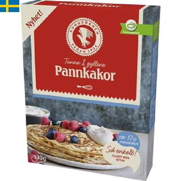 Kungsörnen Pannkaksmix, gör det smidigt och enkelt att steka pankakor. Leverans till din dörr i Spanien och Portugal på 24 till 72 timmar