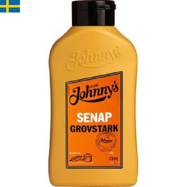 Johnny's Senap Grovstark 500g är en starkare och mer smakrik senap från Johnnys, passar utmärkt till korv och hamburgare. Leverans i Spanien och Portgual.