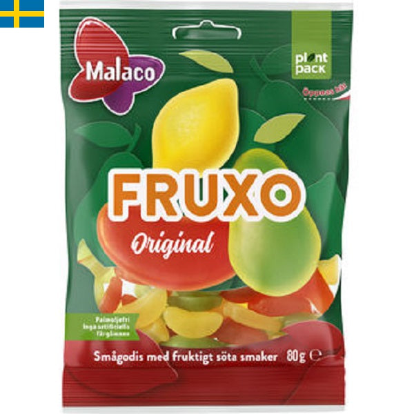 Malaco Fruxo är små färgglada godisbitar med olika goda smaker av frukt. Leverans till din dörr i Spanien och Portugal på 24 till 72 timmar.