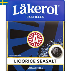 Läkerol Licorice Sea Salt Halstablett, en halstablett med smak av lakrits. Snabb leverans till din dörr i hela Spanien och Portugal på 24-72 timmar. 