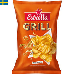 Estrella Grillchips 175 g är den absoluta favoriten i de svenska hemmet. Estrellas grillchips har länge varit en självklarhet till fredagsmyset. Leverans till din dörr i Spanien och Portugal på 34 till 48 timmar.