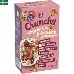 Garant Crunchy Yoghurt & Jordgubb, God crunchy med goda jordgubbar och yoghurt bitar. Leverans till din dörr i Spanien och Portugal på 24 till 72 timmar