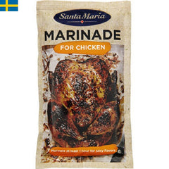 Santa Maria Marinade For Chicken 75 g är framtagen för grillad kyckling, Låt kycklingen vara täckt i marinad i minst en timma innan den läggs på grillen. Leverans till din dörr i Spanien och Portugal på 24 till 72 timmar.