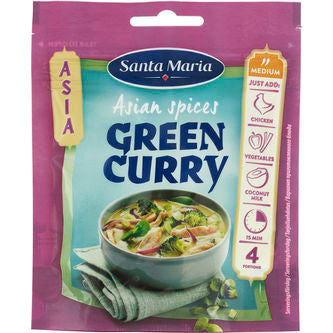 Santa Maria Green Curry Asian Spice är en kryddblandning som används för att skapa en härlig grön curryrätt med en perfekt balans av kryddor och smaker.