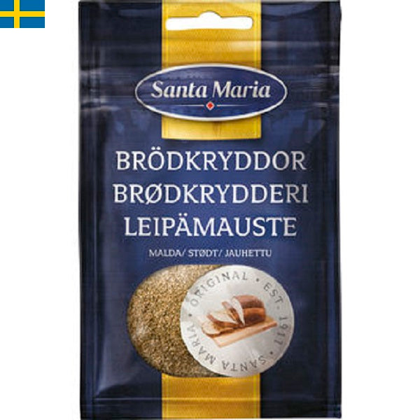 Santa Maria Brödkryddor är en krydda som passar bra till brödbak. Den innehåller fänkål, anis och kummin. Leverans till din dörr i Spanien och Portugal.