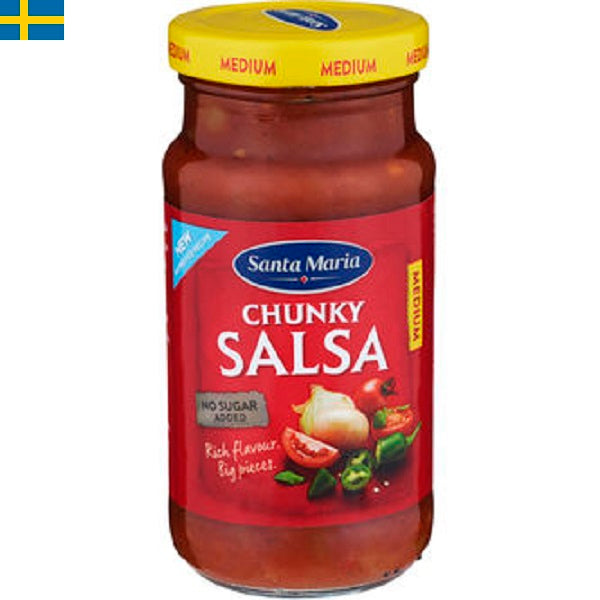 Santa Maria Chunky Salsa är för många en självklarhet till taco. Den har god mild och syrlig smak av tomat. Leverans till din dörr i Spanien och Portugal.