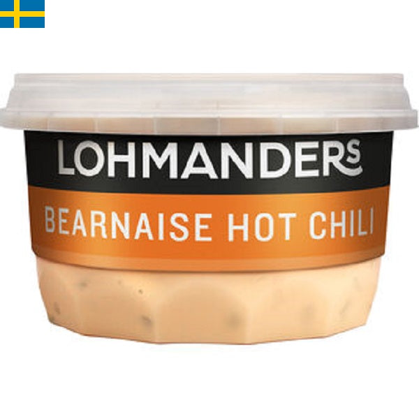 Lohmanders Bearnaise Hot Chili, en kyld bearnaise som är ett perfekt tillbehör till kött, kyckling m.m