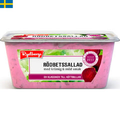 Rydbergs Rödbetssallad 200 g är krämig, fyllig och gjord på gotlandsrödbetor. Klassiker till köttbullarna eller till något kallskuret.