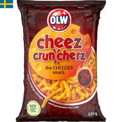 OLW Cheez Cruncherz Flamin'är ännu en sorts ostbågar. Detta är en het variant med extra krisp och chili smak. Leverans till din dörr i Spanien och Portugal.