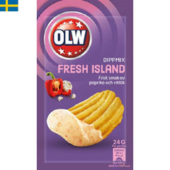 Olw Dippmix Fresh Island är en fräsch och uppfriskande dipp med god smak av lök, vitlök och paprika. Leverans till din dörr i Spanien och Portugal.