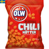 Olw Nötter Chili är ovanligt krispiga och har en het smak av chili och paprika. Leverans till din dörr i Spanien och Portugal på 24 till 72 timmar.