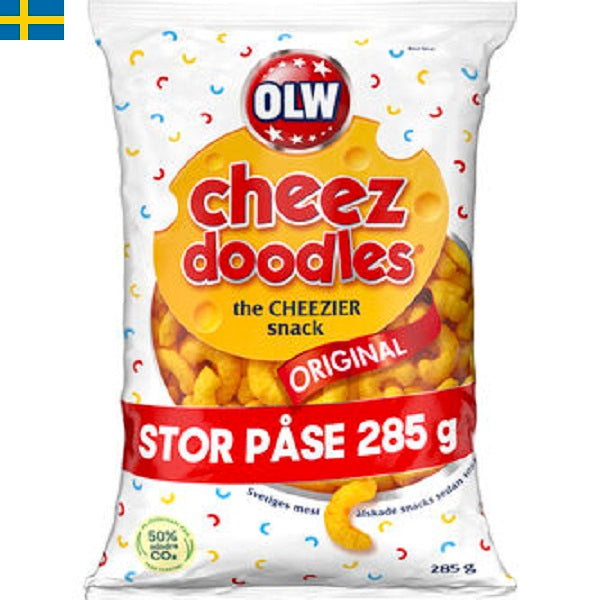 OLW Ostbågar/Cheez Doodles är Sveriges mest köpta snacks. Med sin goda smak av ost och krispiga konsistens är det en självklarhet till fredagsmyset. Snabb leverans till dörr i Spanien och Portugal.