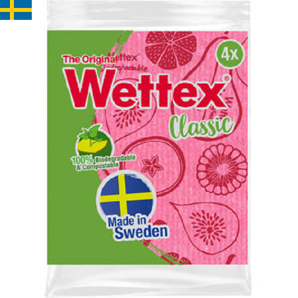 Wettex The Original Diskduk är tillverkade i Sverige och har i jämförelse med liknande produkter en överlägsen uppsugningsförmåga.