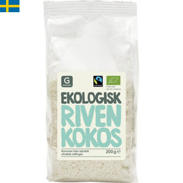 Garant Riven Kokos Ekologisk, fint riven kokos från Garant.