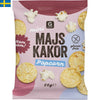 Smakrika, glutenfria minimajskakor med popcornsmak, perfekta för ett läckert mellanmål. Snabb leverans till din dörr i Spanien och Portugal