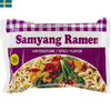 Samyang Ramen kryddstark. En portion nudlar tillsammans med kryddmix tar bara ett par minuter att tillreda.