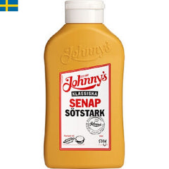 Johnny's Senap Sötstark 500g är sveriges populäraste senap. Den har en perfekt balans mellan syrlig och mild smak och ett litet inslag av honung. Leverans till din dörr i Spanien och Portugal.