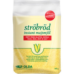 Olda Ströbröd Instant Majsmjöl, 200g, är ett glutenfritt alternativ.