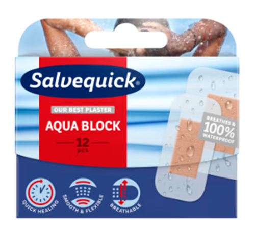 Salvequick Aqua Block Apósito 12 unidades