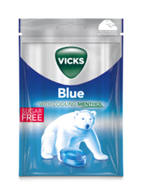 Vicks Blue Sockerfri Halstablett 72g