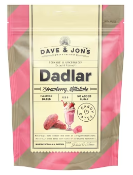 Dave & Jon's Strawberry Milkshake Dadlar 125g