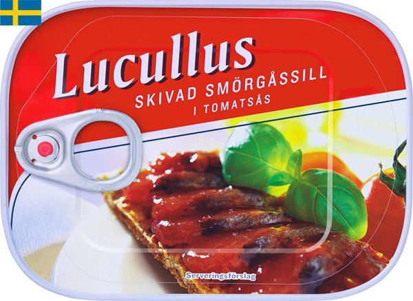 Lucullus Skivad Smörgåssill i Tomatsås 100g