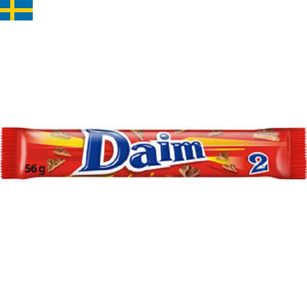 Marabou Daim Dubbel har en krispig mandelknäck som innehåll och är överdragen med en härlig mjölkchoklad. Leverans till din dörr inom Spanien och Portugal.