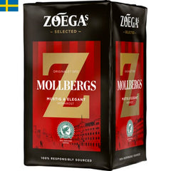 Zoégas Mollbergs Mörkrost Bryggkaffe, mörkrostat mustigt kaffe. Snabb leverans till din dörr i hela Spanien och Portugal på 24-72 timmar.