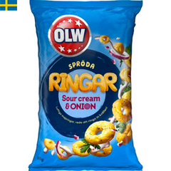 Olw Ringar Sourcream & Onion är frasiga och luftiga lökringar