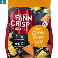 Rågsnacks med cheddarostsmak, bakade av 100% fullkornsrågmjöl och solrosolja, toppade med kryddor. Snabb leverans till din dörr i Spanien och Portugal