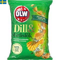 OLW Dill & Gräslök är smakrika och krispiga. Smaken av dill och gräslök är av perfekt kombination, vilket gör denna chipspåse till en storfavorit. Leverans till din dörr i Spanien och Portugal på 24 till 72 timmar.