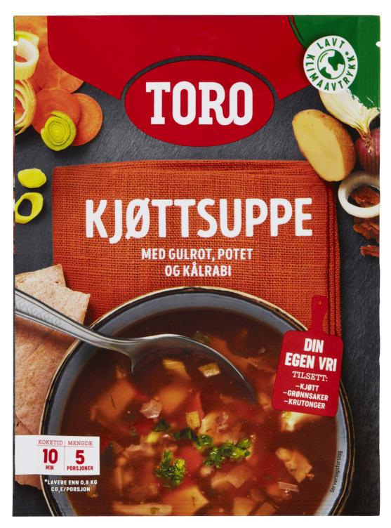 kjottsuppe med gulrot, potet og kålrabi