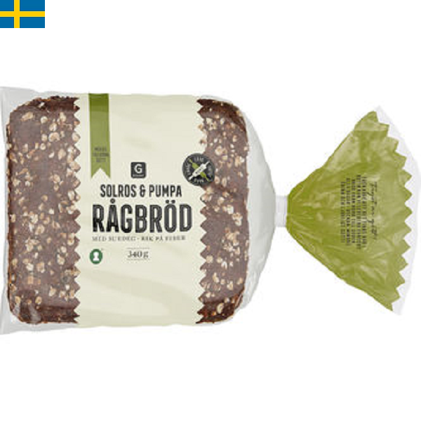 Garant Rågbröd Solros/pumpa är färskt rågbröd bakat med 64% fullkorn och 24% surdeg. Leverans till din dörr i Spanien och Portugal.
