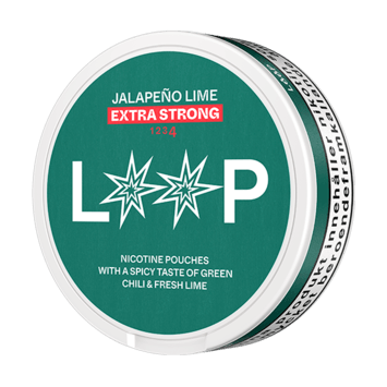 LOOP Jalapeno Lime Extra är starka nikotinpåsar med smak av kryddig jalapeño och lätt syrlig lime.