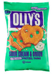 Olly´s sour cream & onion pretzel thins vegan 140g