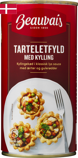 Tarteletter er en af de mest elskede danske klassikere. Tarteletfyld fra Beauvais er tilberedt efter traditionel dansk opskrift.