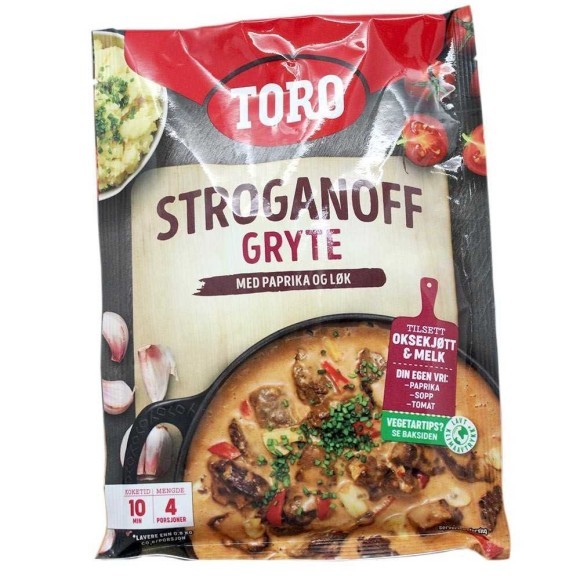 Toro stroganoff gryte  med paprika och lök